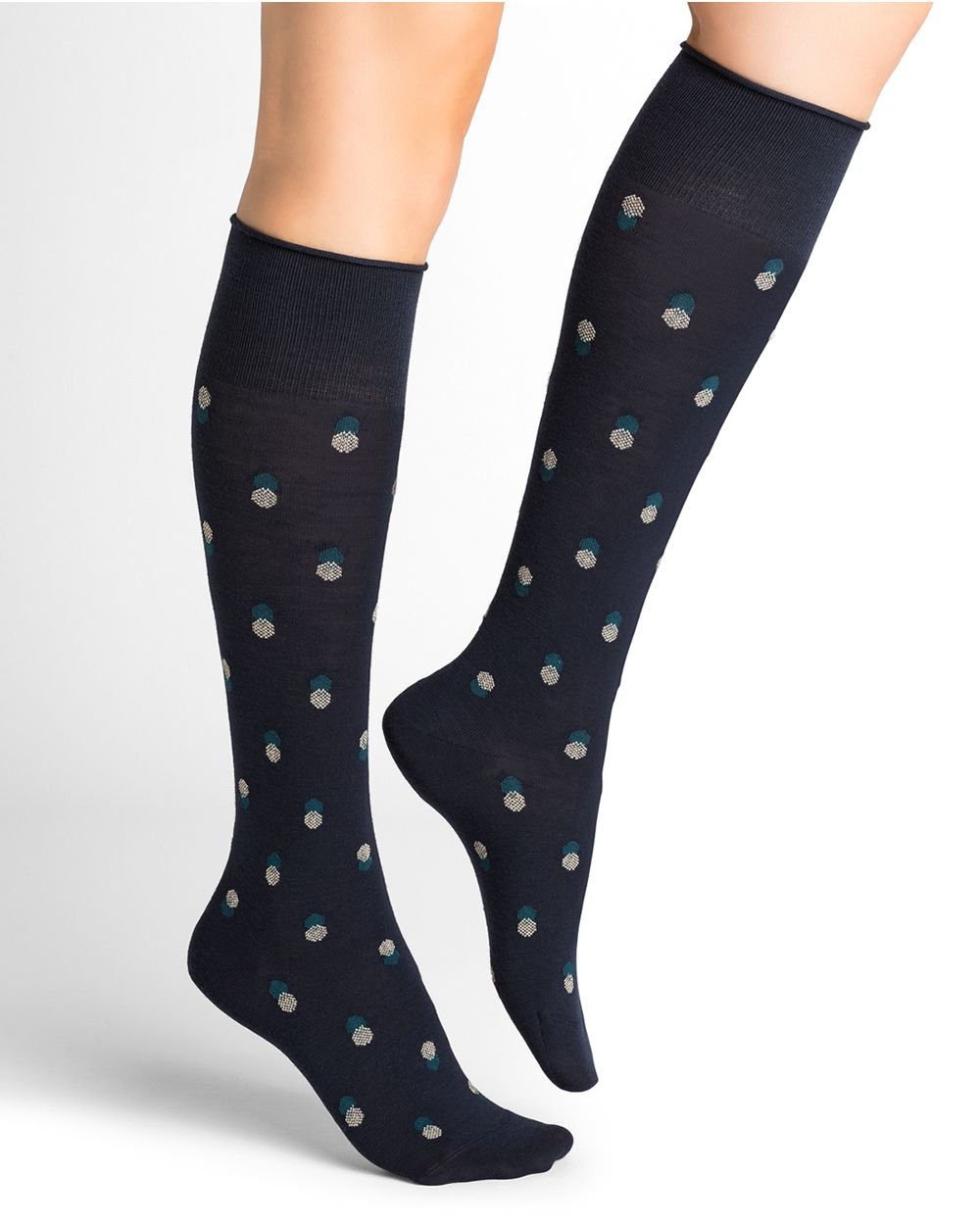 Bleuforêt Wool Knee - High Dots SocksSocksPosh Boutique