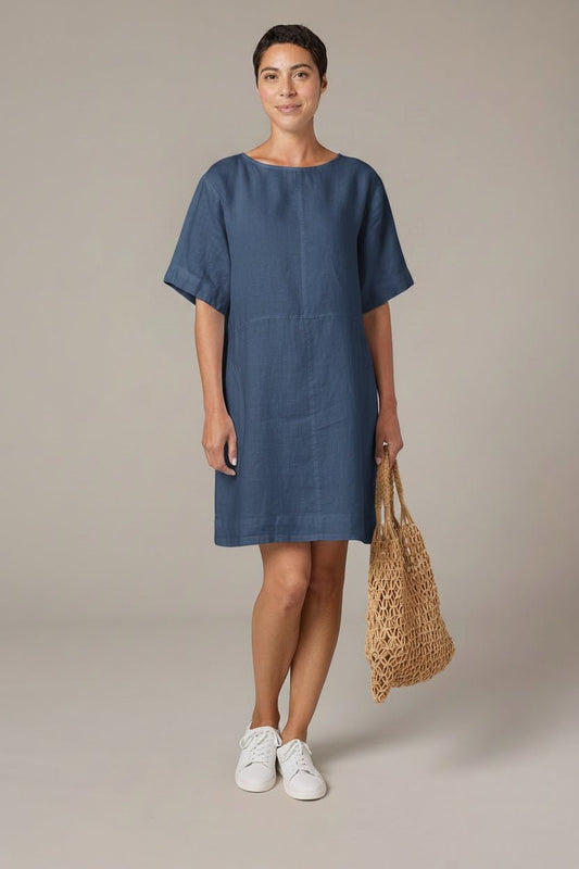 Blue Relaxed DressDressesPosh Boutique