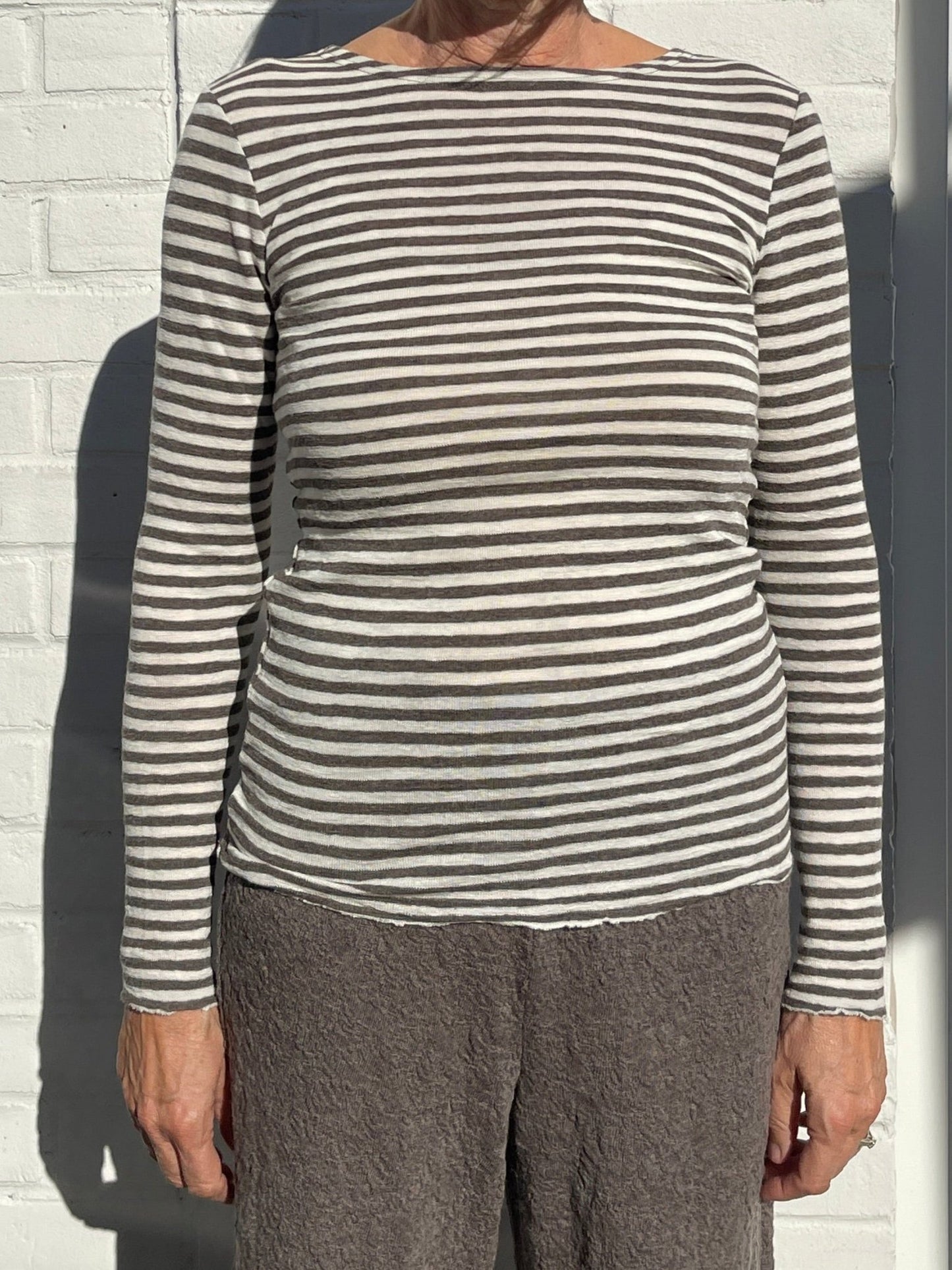 Boat Neck Long Sleeve TopTopsPosh Boutique