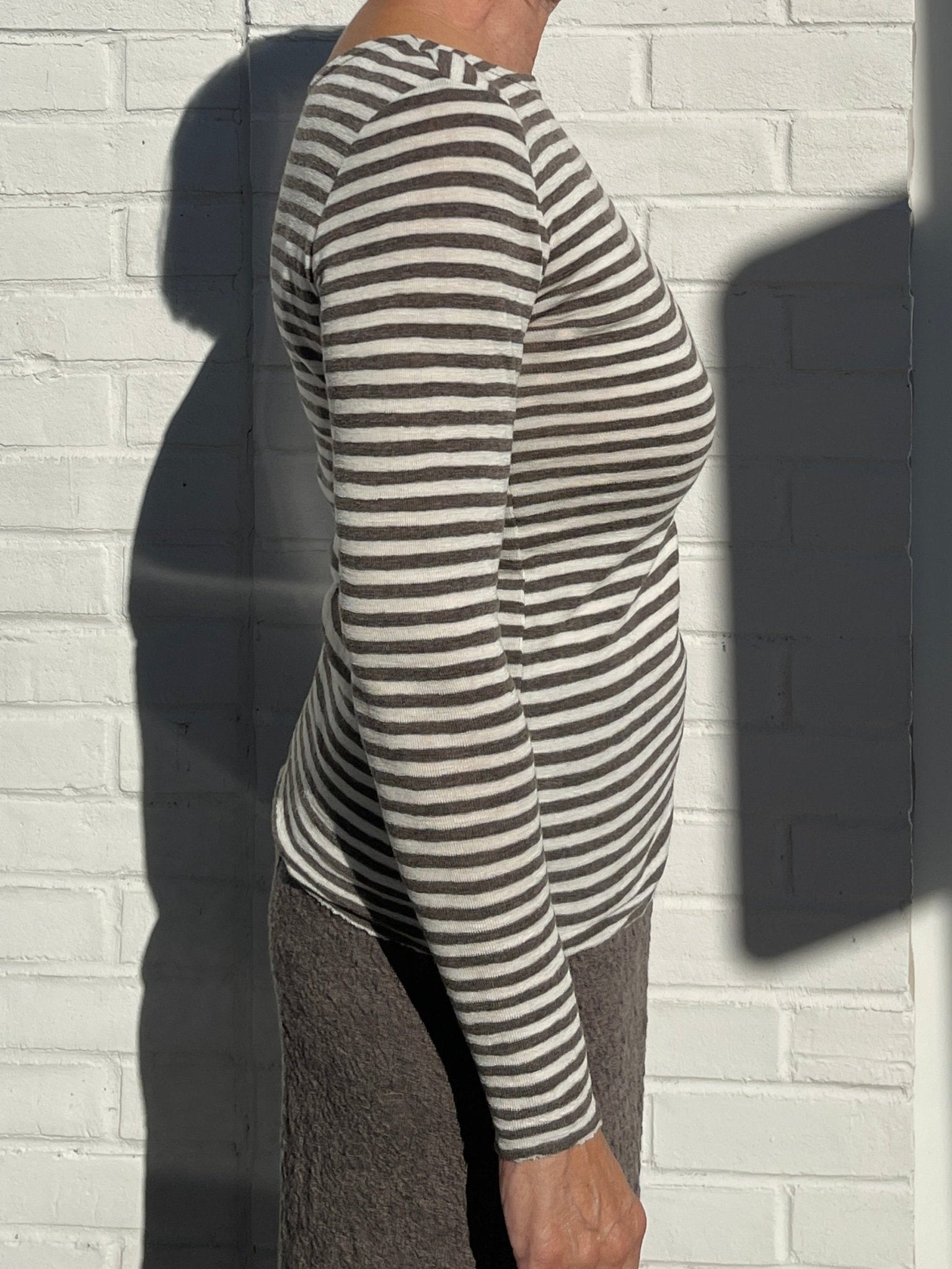 Boat Neck Long Sleeve TopTopsPosh Boutique