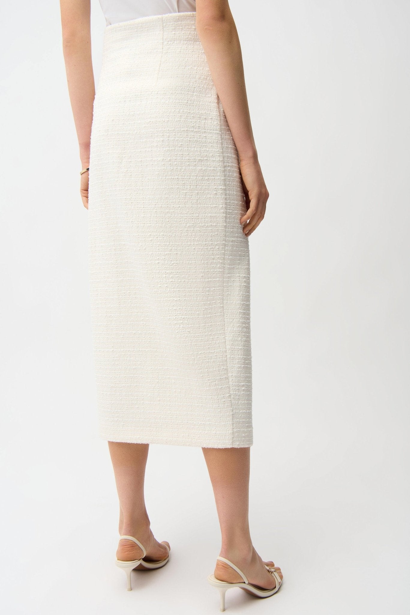 Bouclé Pencil Skirt With Gold ButtonsSkirtsPosh Boutique