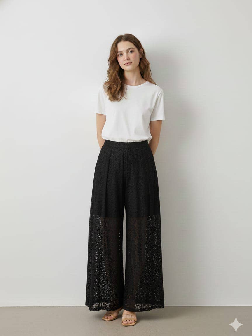 Camille Wide Lace PantsPosh Boutique