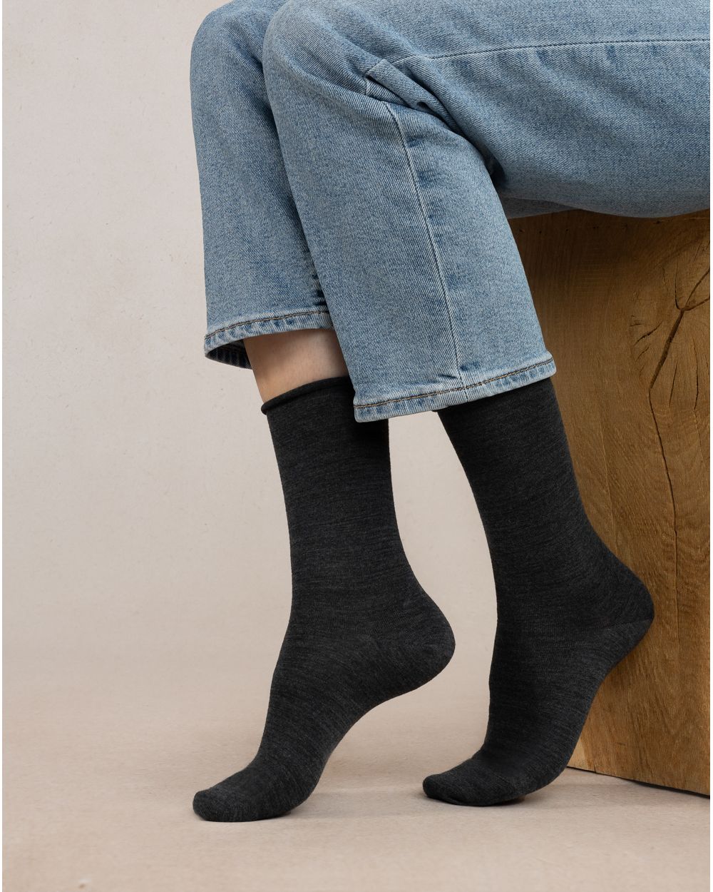 Wool Roll Top Socks