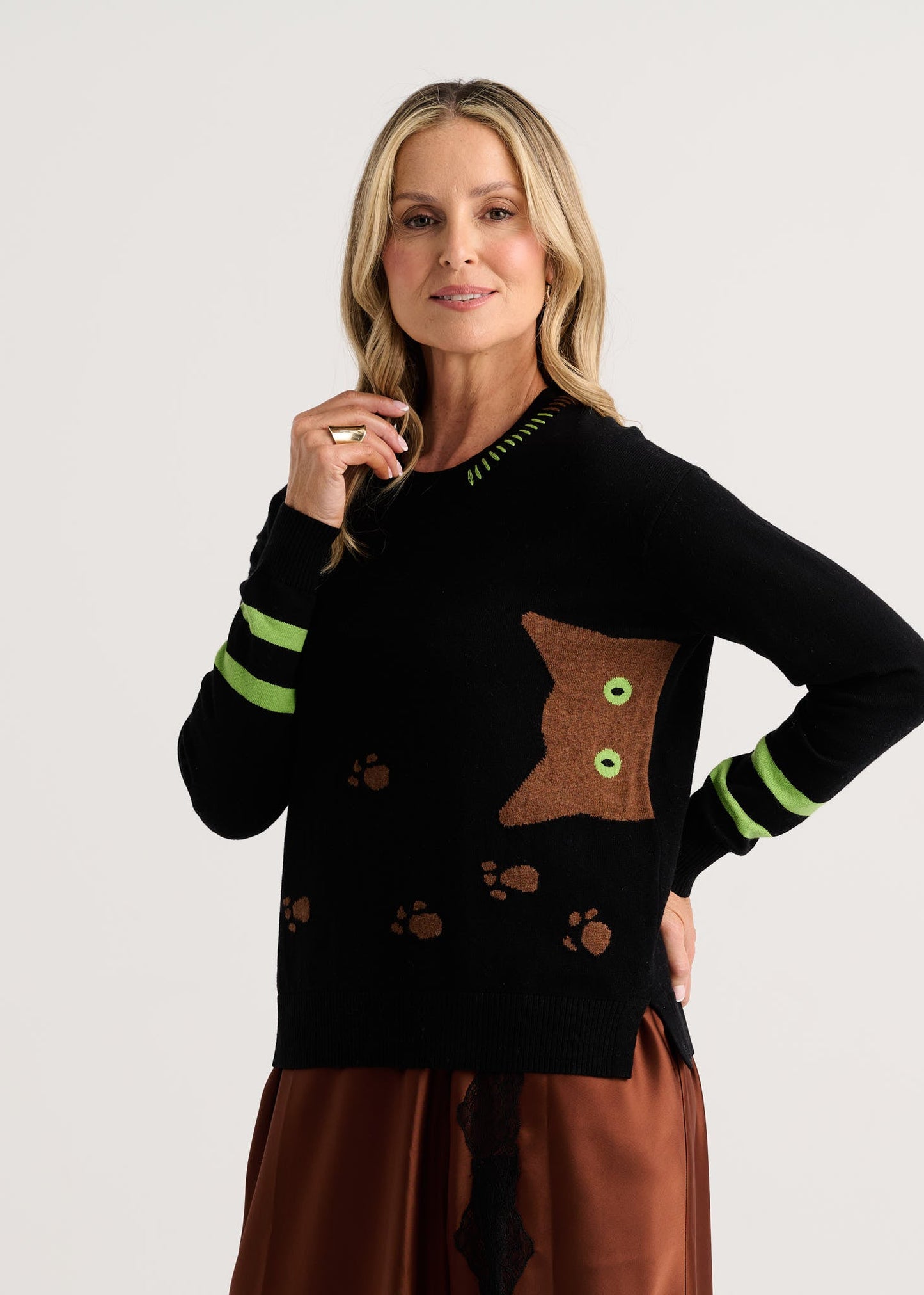 Cheeky Black Cat SweaterSweatersPosh Boutique