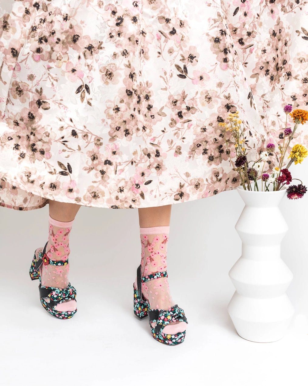 Cherry Blossom Sheer SocksPosh Boutique
