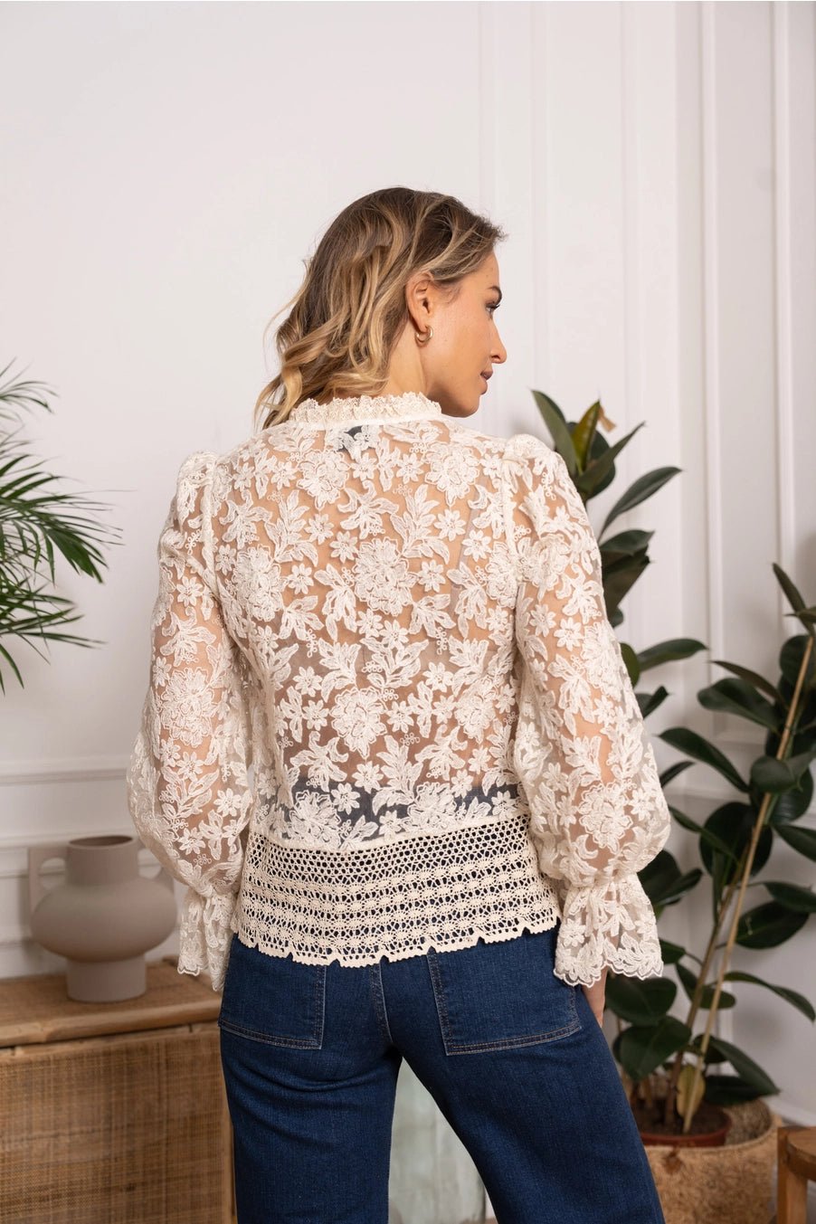 Choklate Bohemian Lace BlouseTopsPosh Boutique