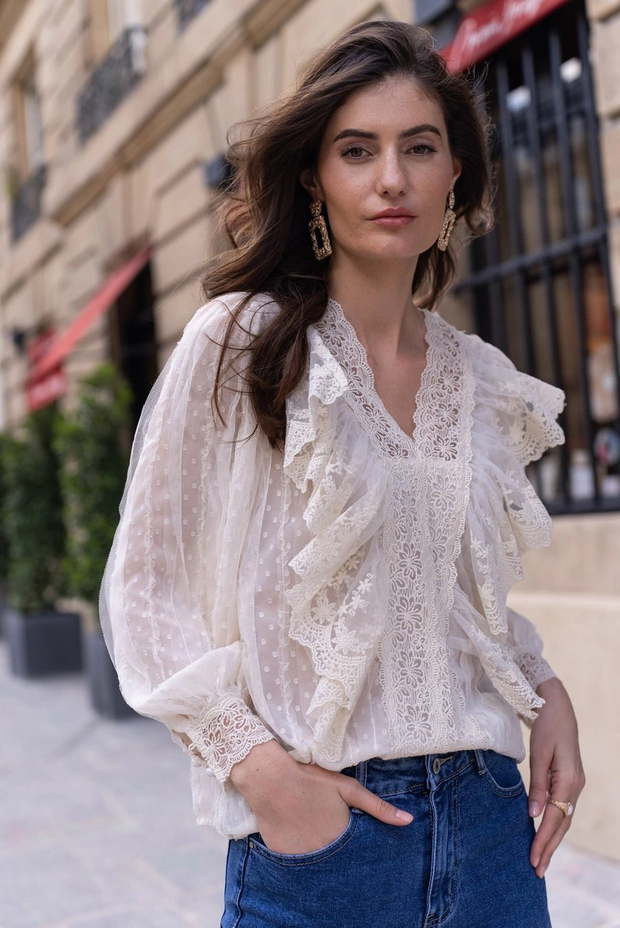 Choklate Paris Helene Lace BlouseTopsPosh Boutique