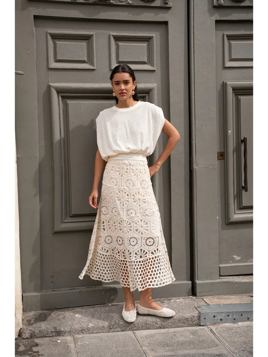 Choklate Paris Openwork Crochet SkirtSkirtsPosh Boutique