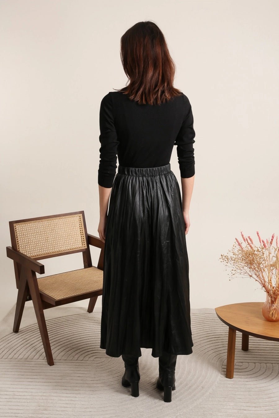 Choklate Paris Ruched Leatherette Skirt - Posh Boutique