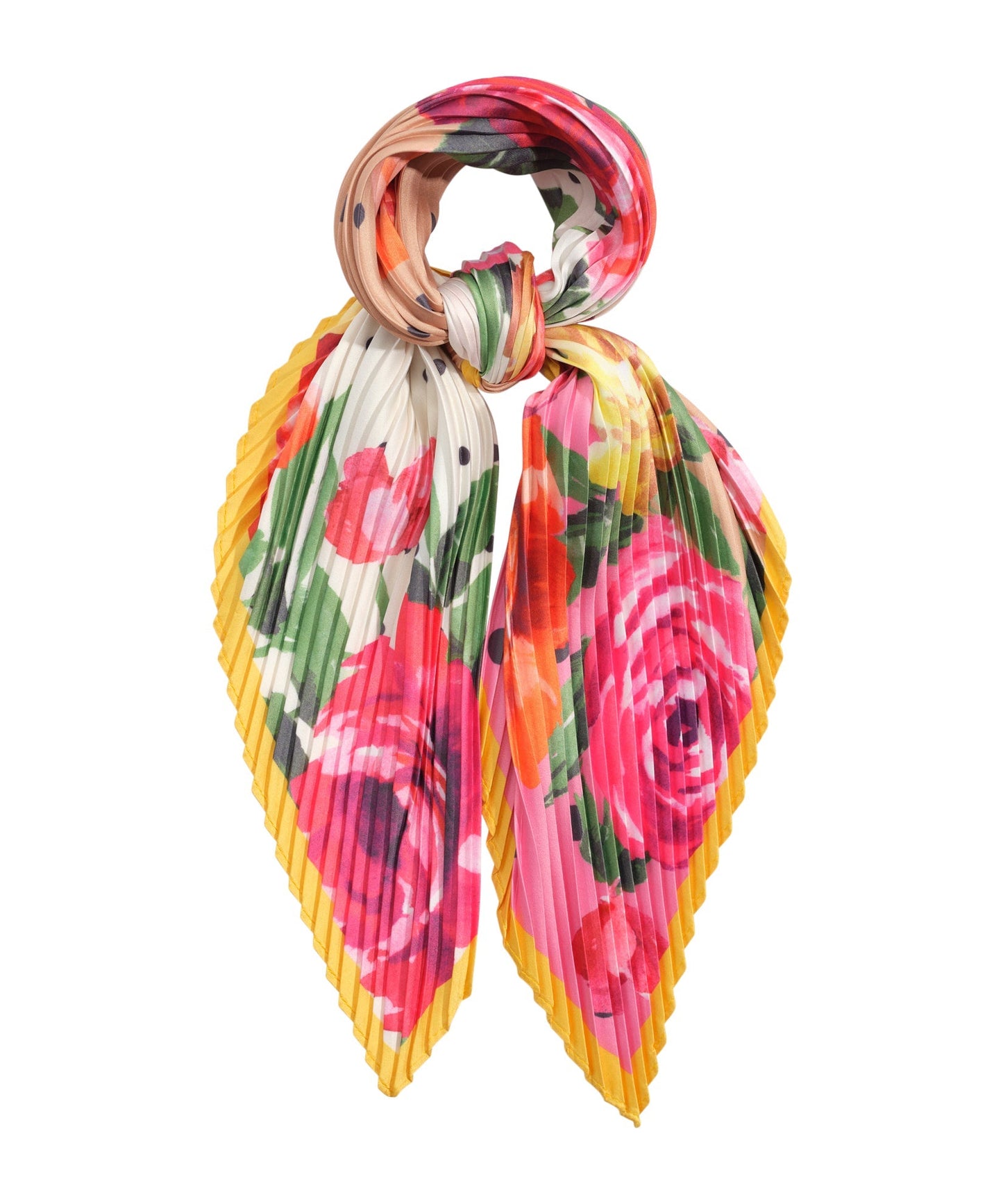 Classic Rose Pleated Diamond ScarfPosh Boutique