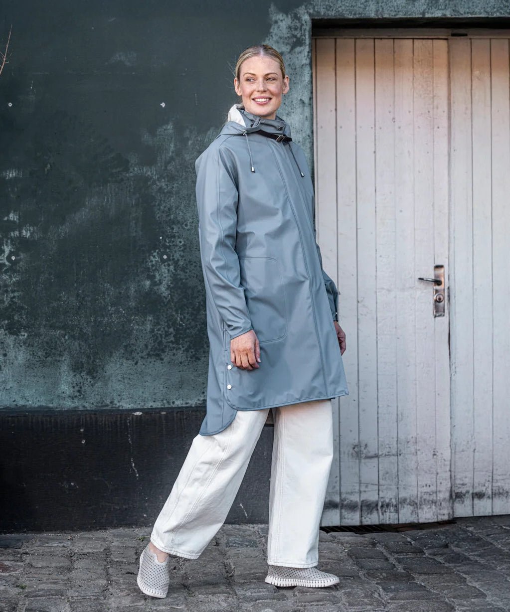 Classic Slate Blue RaincoatJacketsPosh Boutique