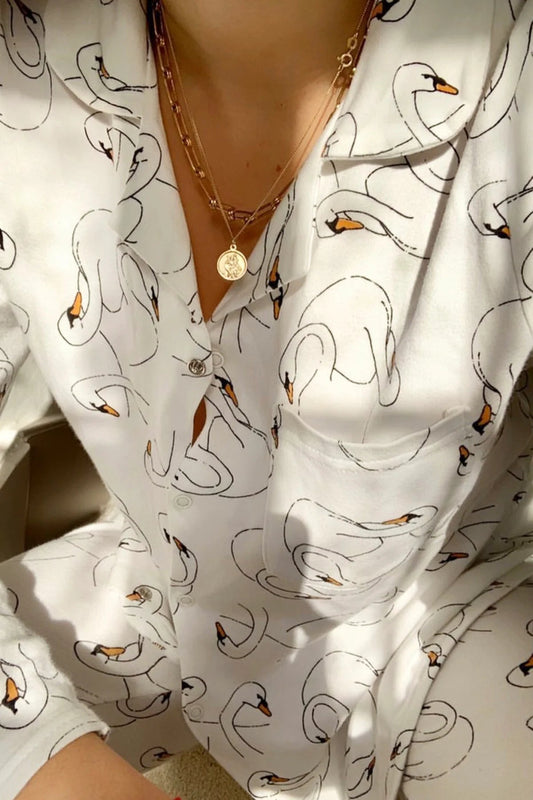 Classic Swan PJ SetpjPosh Boutique