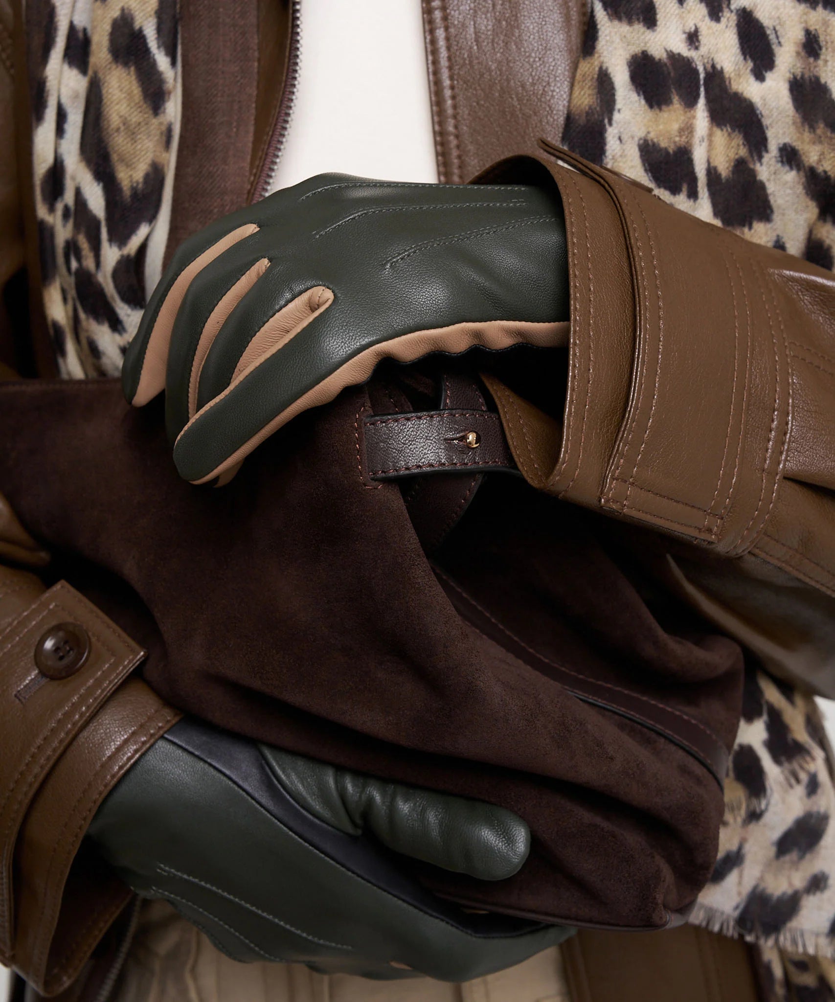 Colourblock Leather GlovesGloves & MittensPosh Boutique