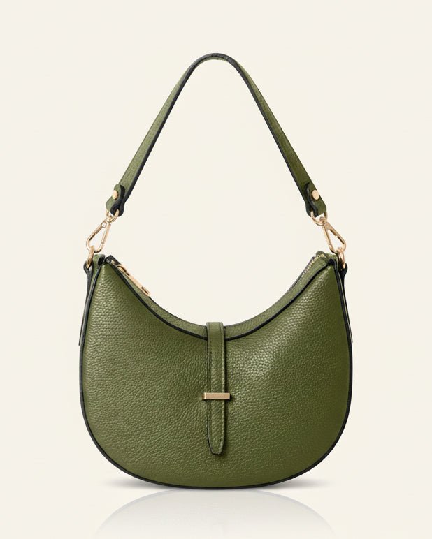 Crescent Leather Shoulder BagPosh Boutique