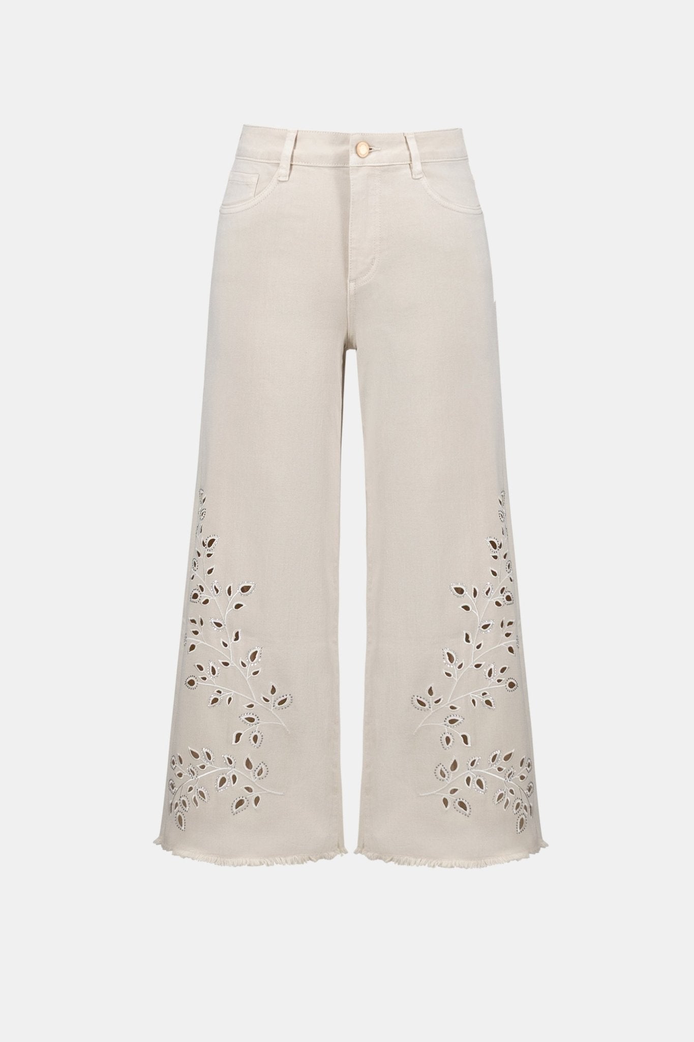 Cut - out Appliqué Crop JeansPosh Boutique