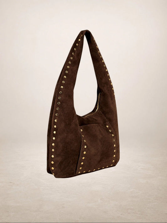 Dante Mocha Suede Leather BagPosh Boutique