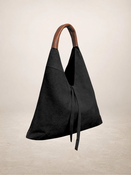 Dema Suede Leather Bag BlackHandbagsPosh Boutique