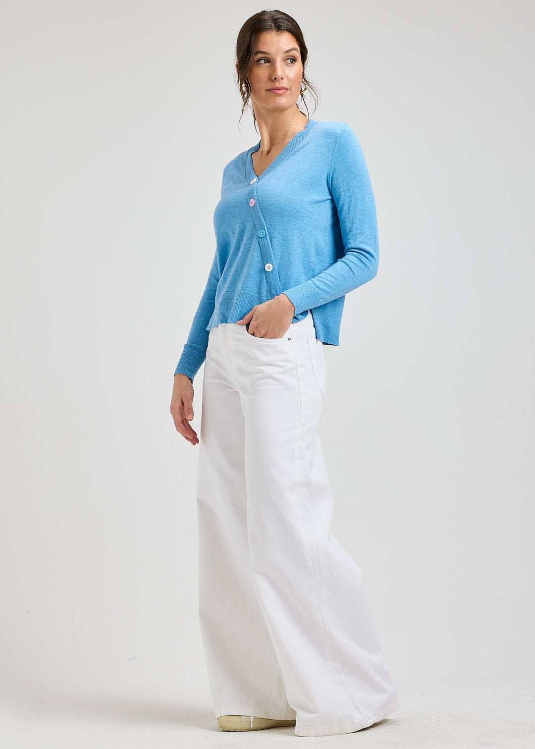 Diagonal Button SweaterSweatersPosh Boutique