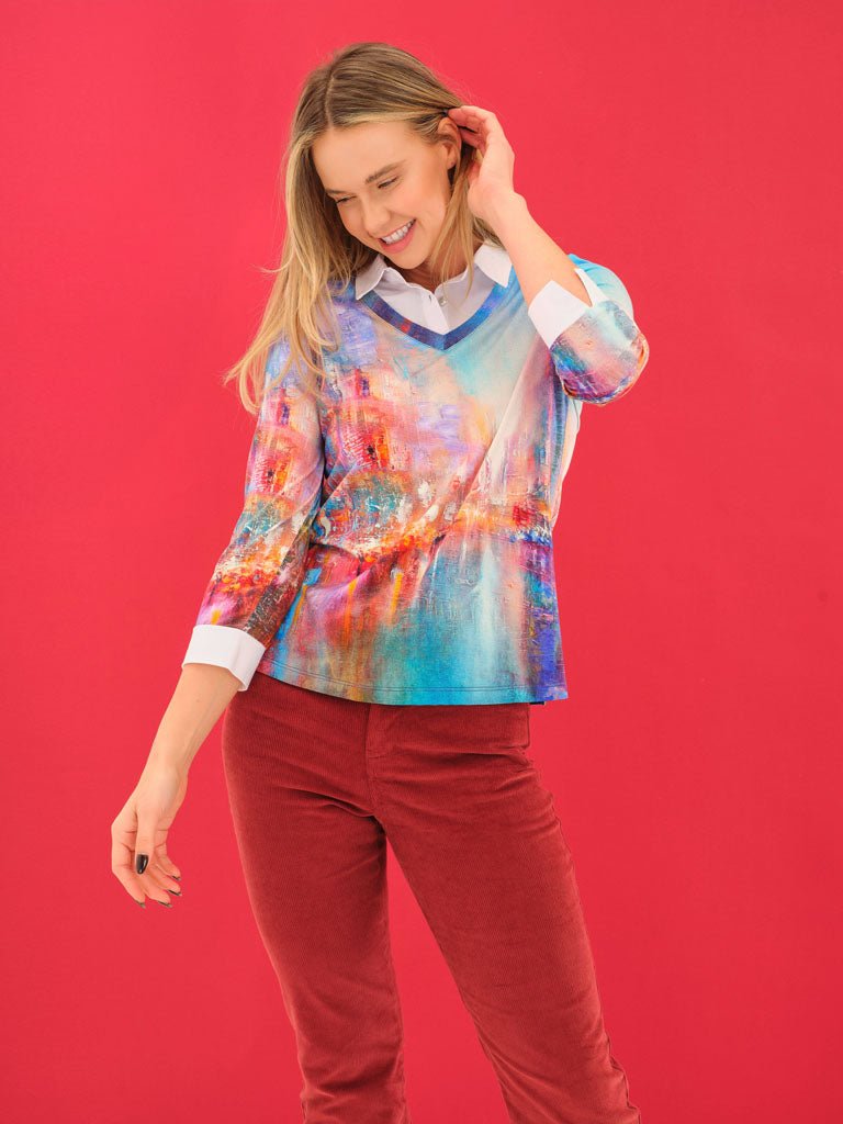 Dolcezza "The Blue City" BlouseTopsPosh Boutique