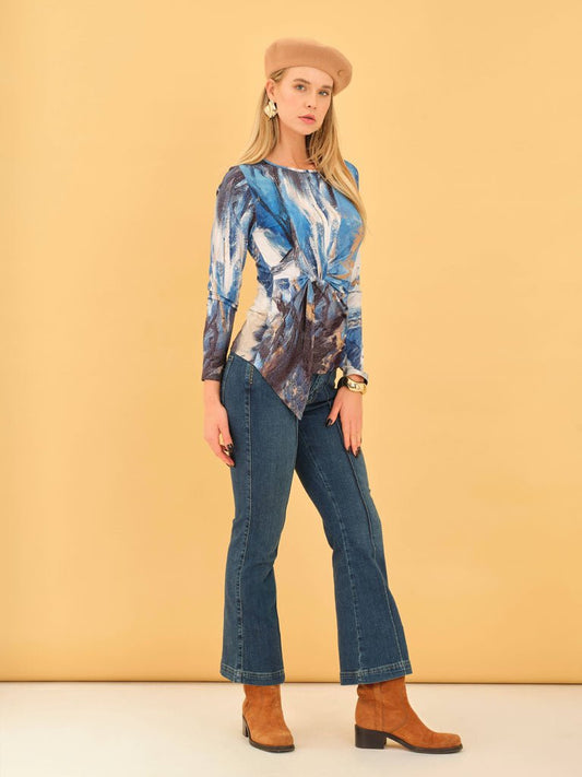 Dolcezza "The Storm" Tie ShirtTopsPosh Boutique