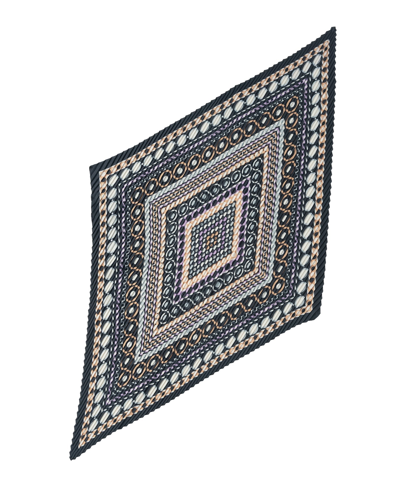 Dots on Dots Pleated Diamond ScarfPosh Boutique