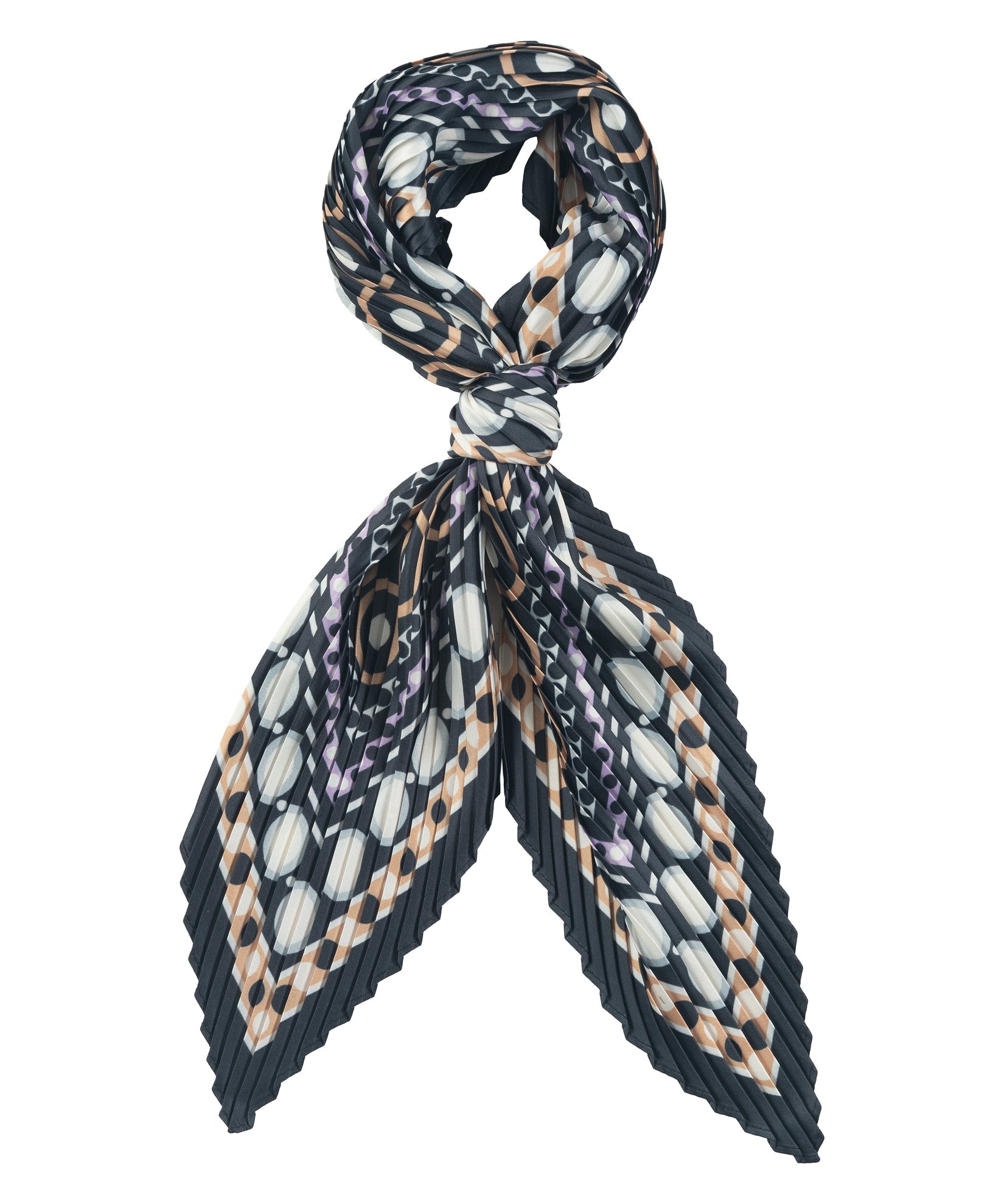 Dots on Dots Pleated Diamond ScarfPosh Boutique