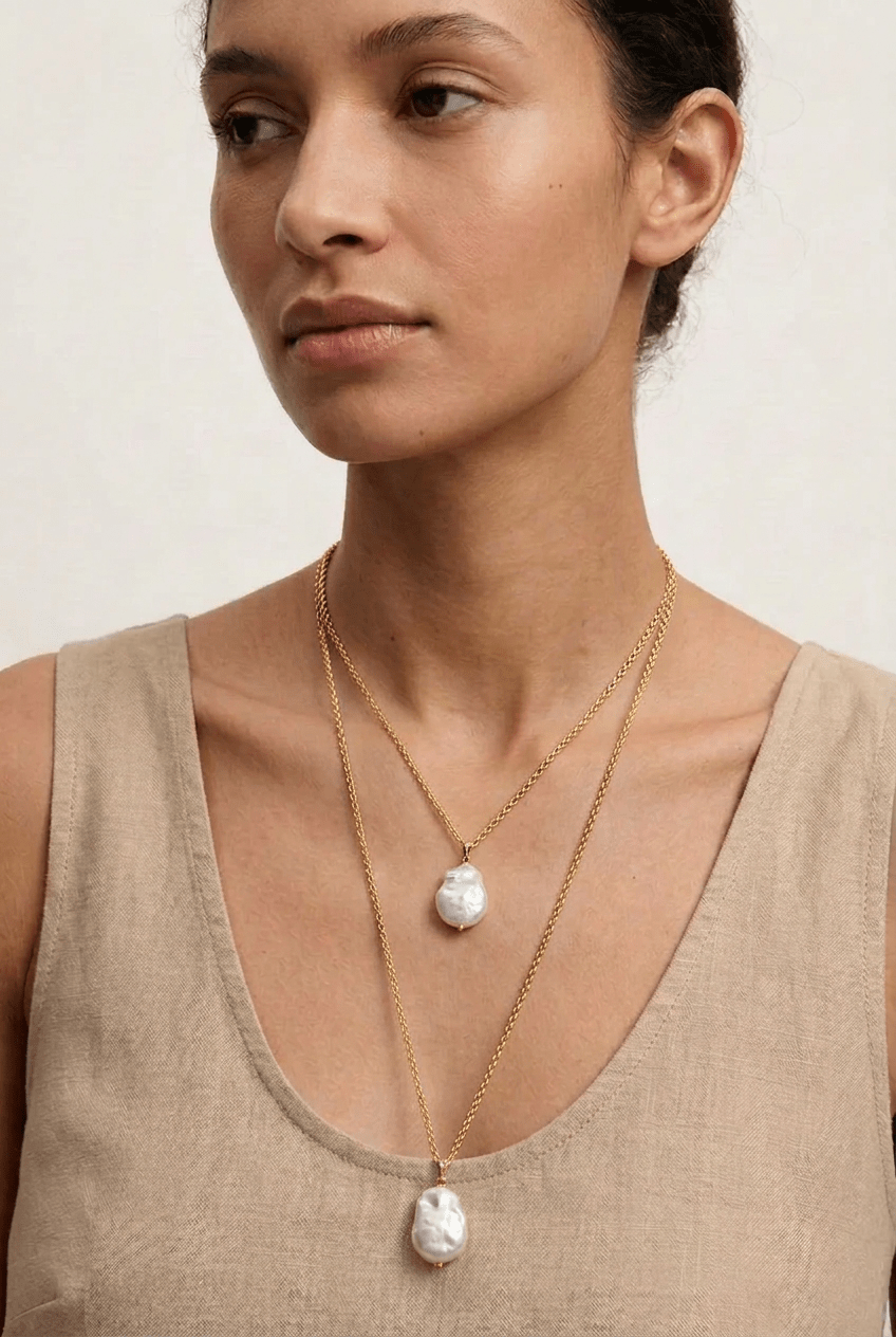 Double Pearl Drop NecklaceJewelryPosh Boutique