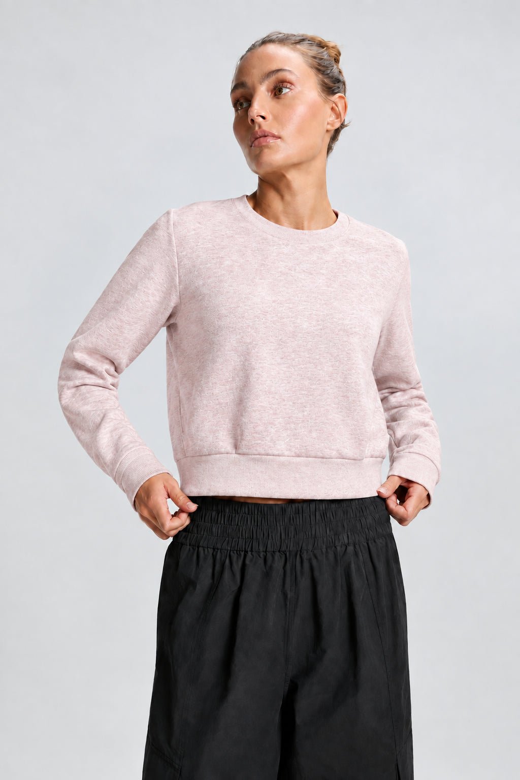 Dreamweave Pleated Crew NeckSweatersPosh Boutique