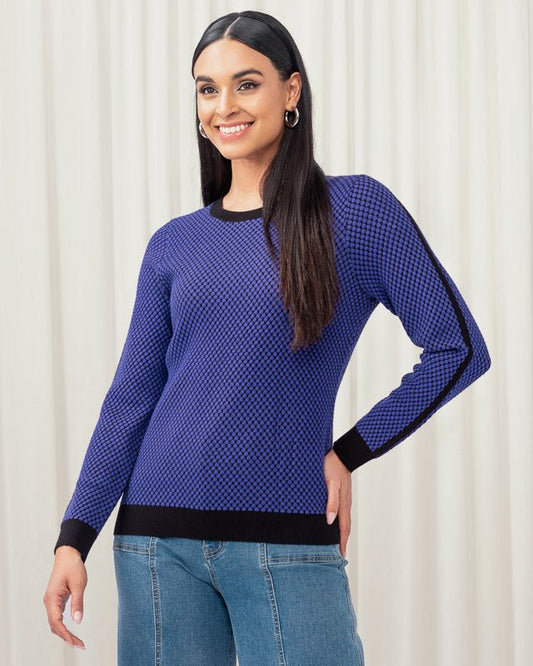 Elena Wang Contrast Knit SweaterPosh Boutique