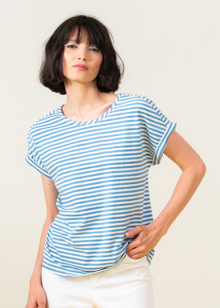 Elena Wang Striped TeeTopsPosh Boutique