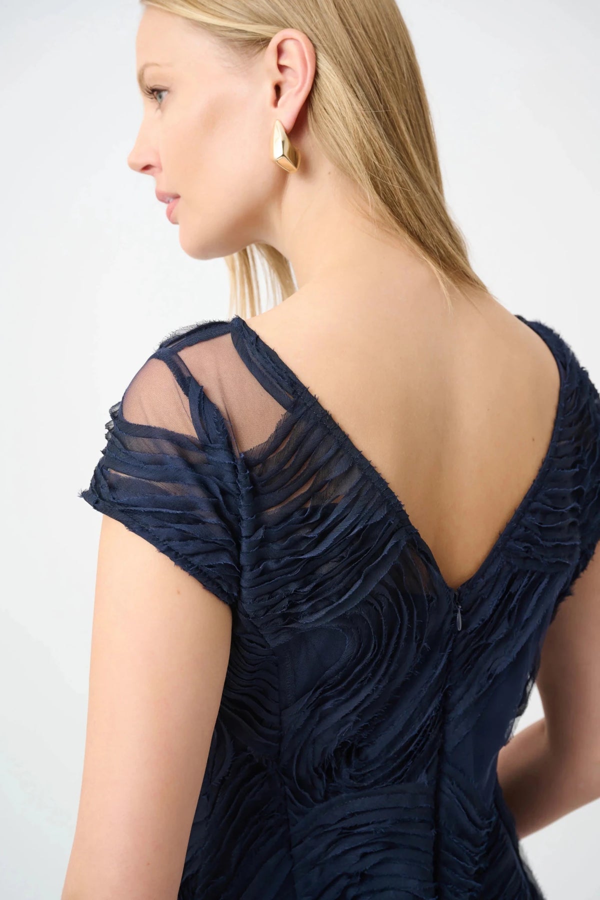 Embroideered Swirl Fit & Flare DressPosh Boutique