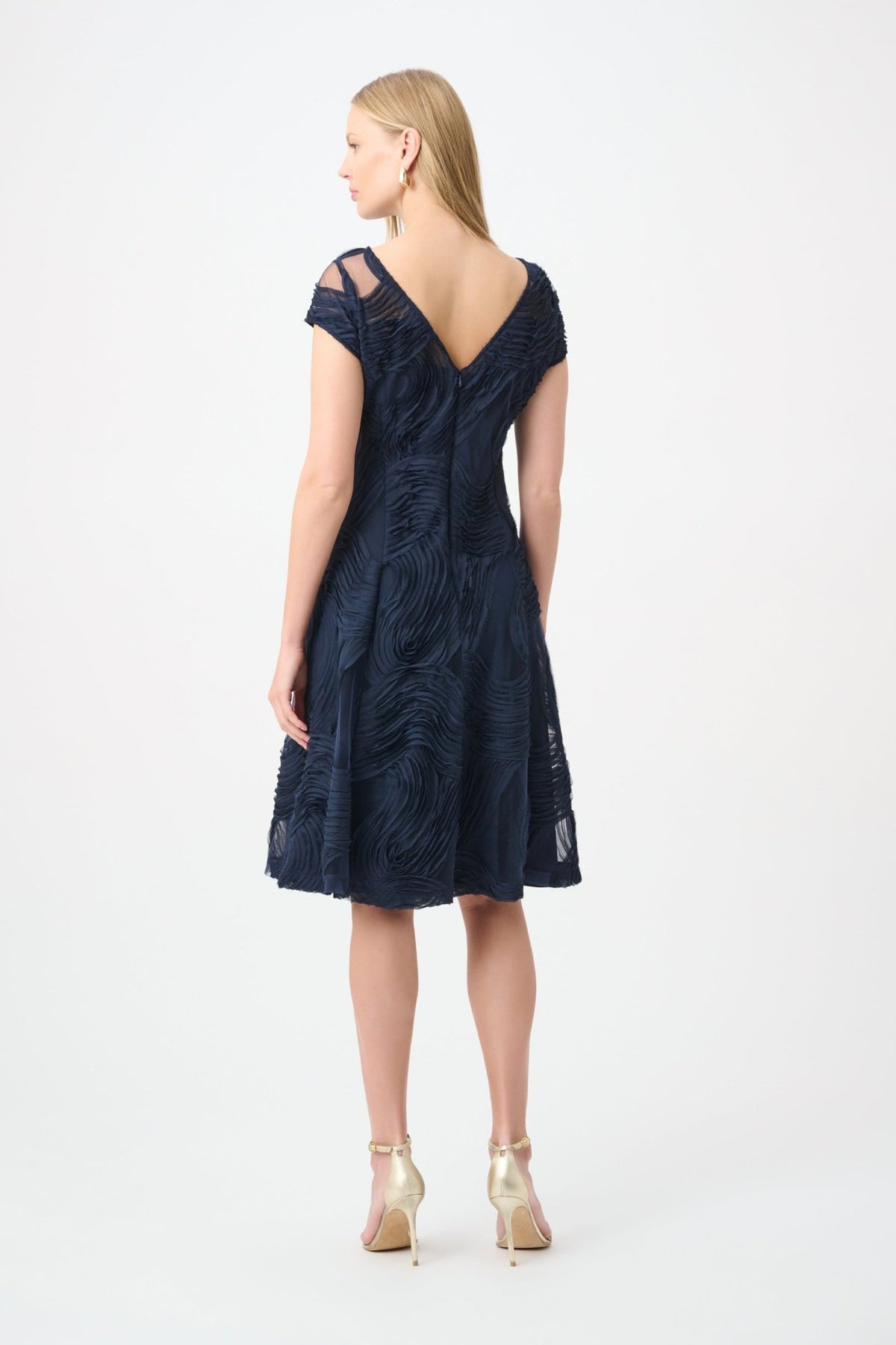 Embroideered Swirl Fit & Flare DressPosh Boutique