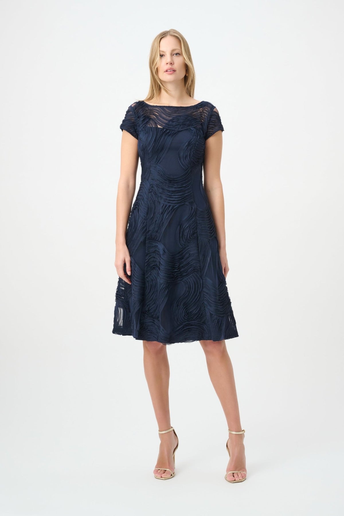 Embroideered Swirl Fit & Flare DressPosh Boutique