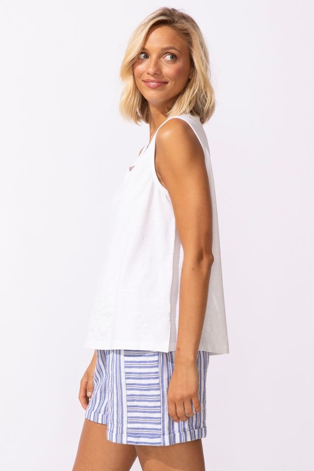 Embroidered Applique TankTopsPosh Boutique