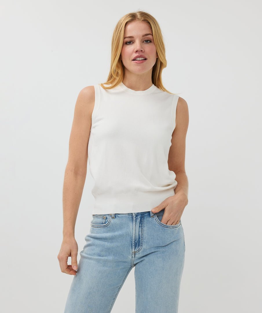 Esqualo Basic Knit SingletTopsPosh Boutique