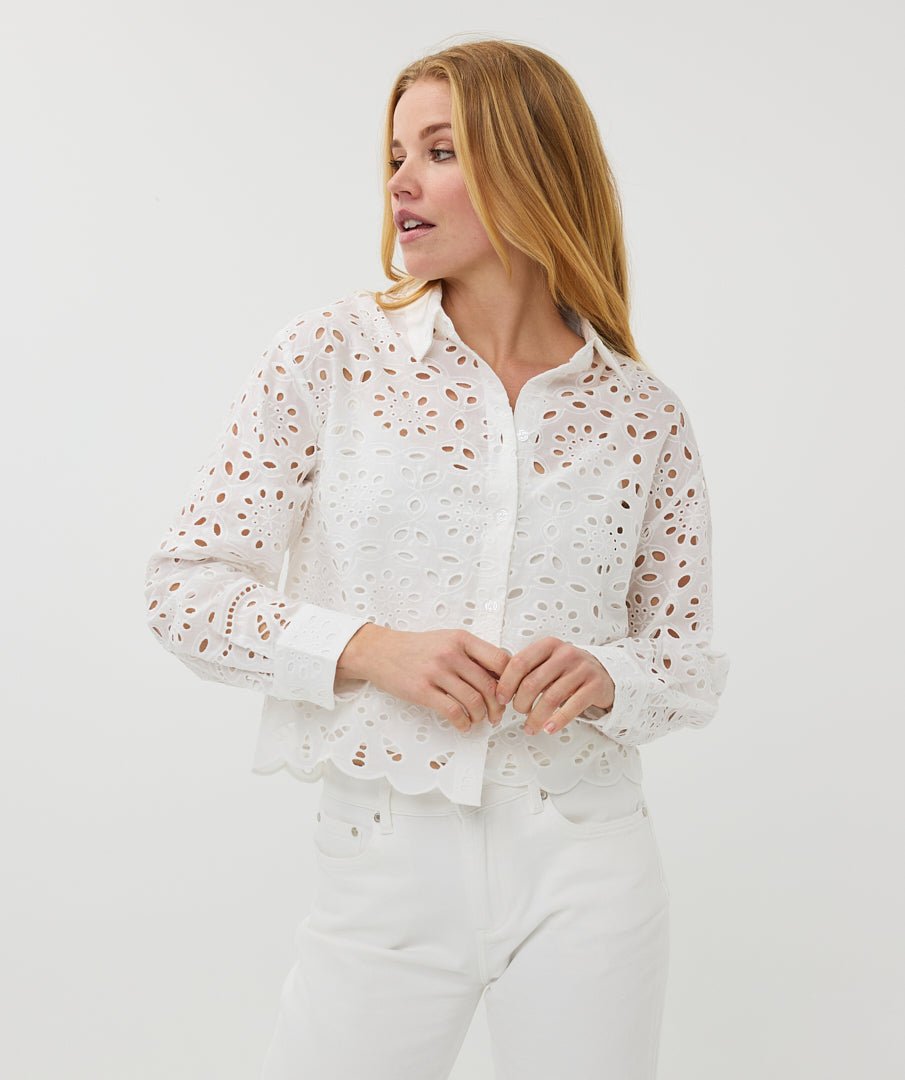 Esqualo Eyelet BlouseTopsPosh Boutique