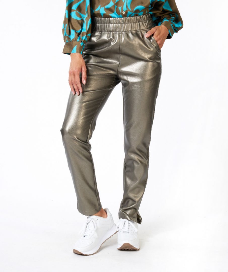 Esqualo Metallic Faux Leather PantPantsPosh Boutique