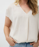 Esqualo Pleated V - Neck BlouseTopsPosh Boutique