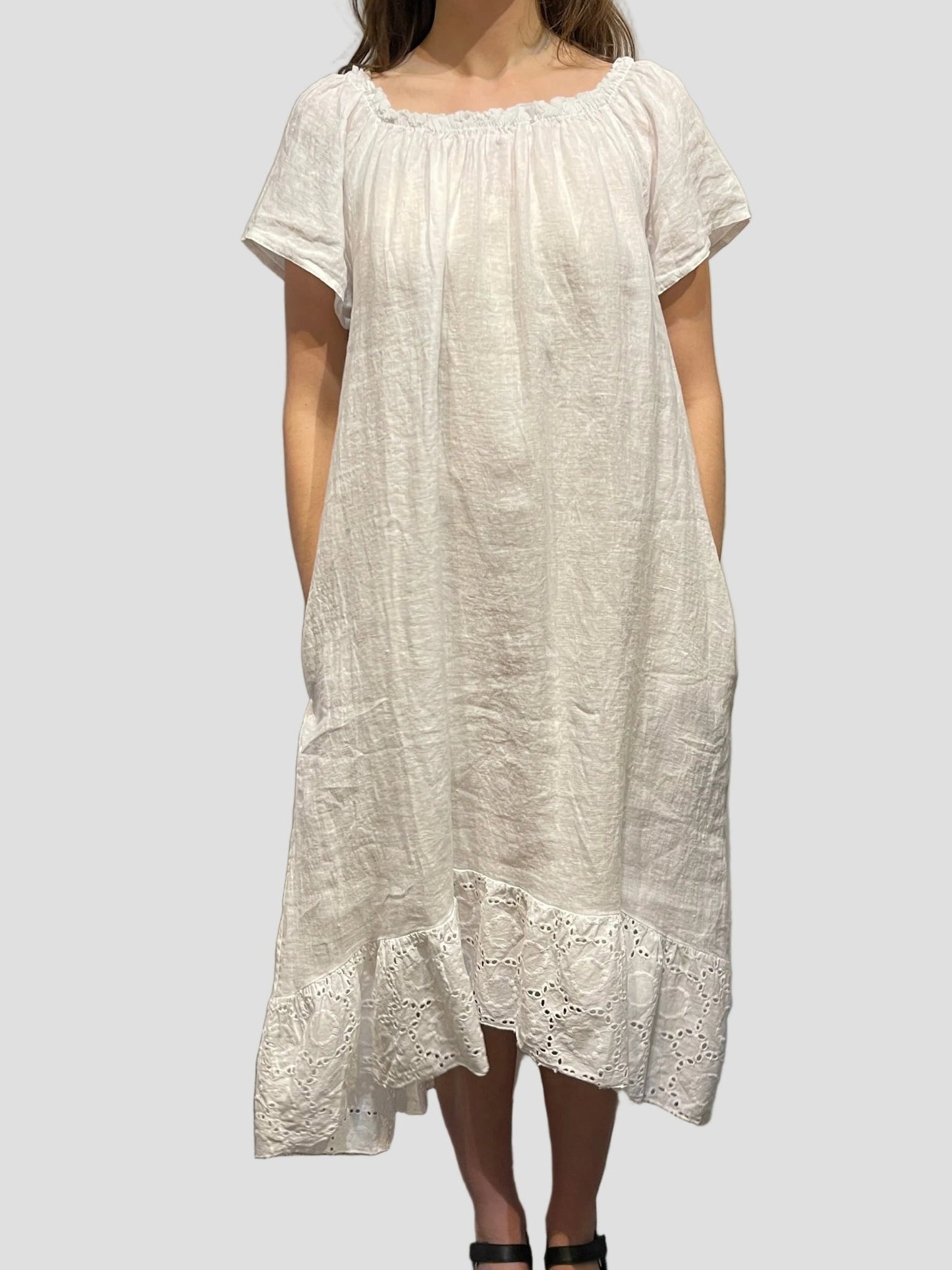 Eyelet Ruffle DressDressesPosh Boutique