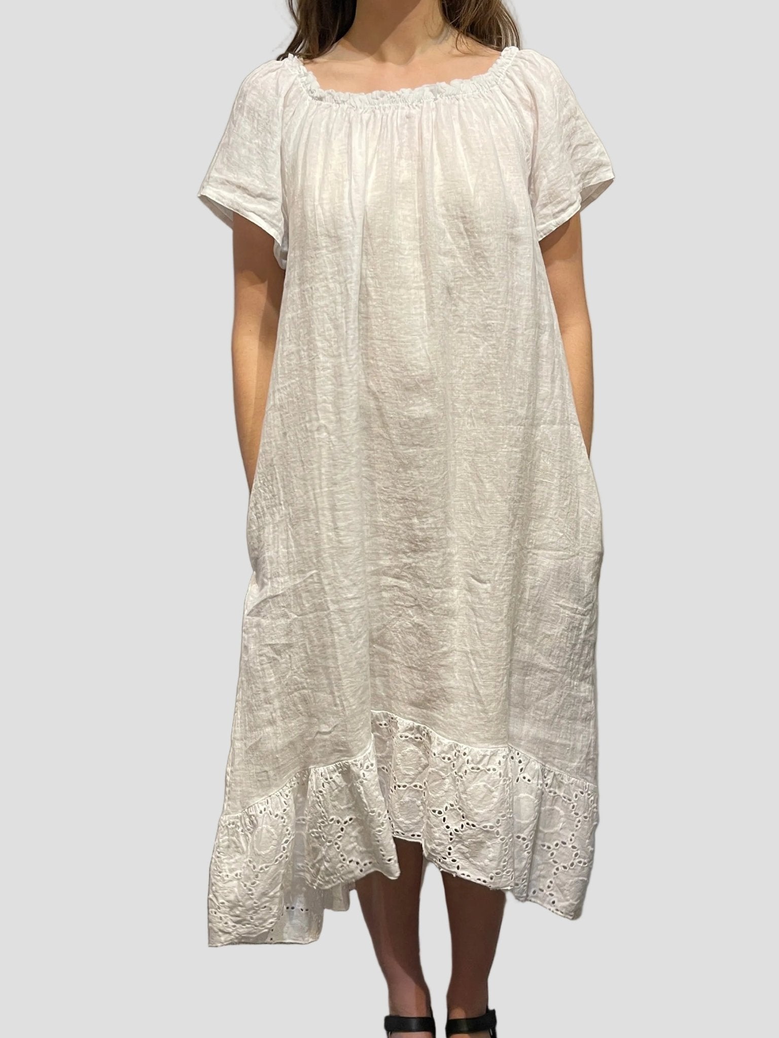 Eyelet Ruffle DressDressesPosh Boutique