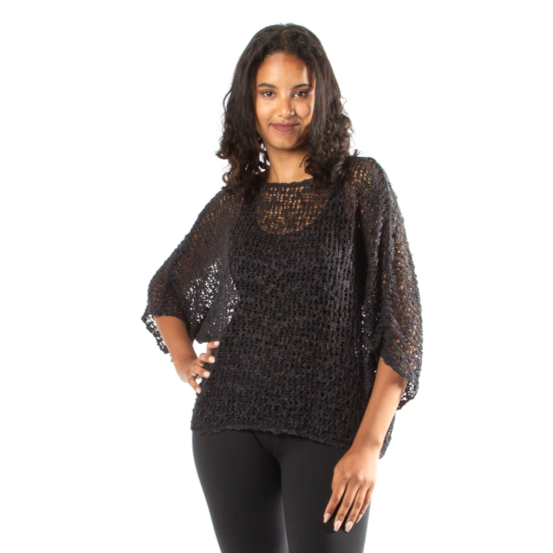 Popcorn Knit Charcoal Top