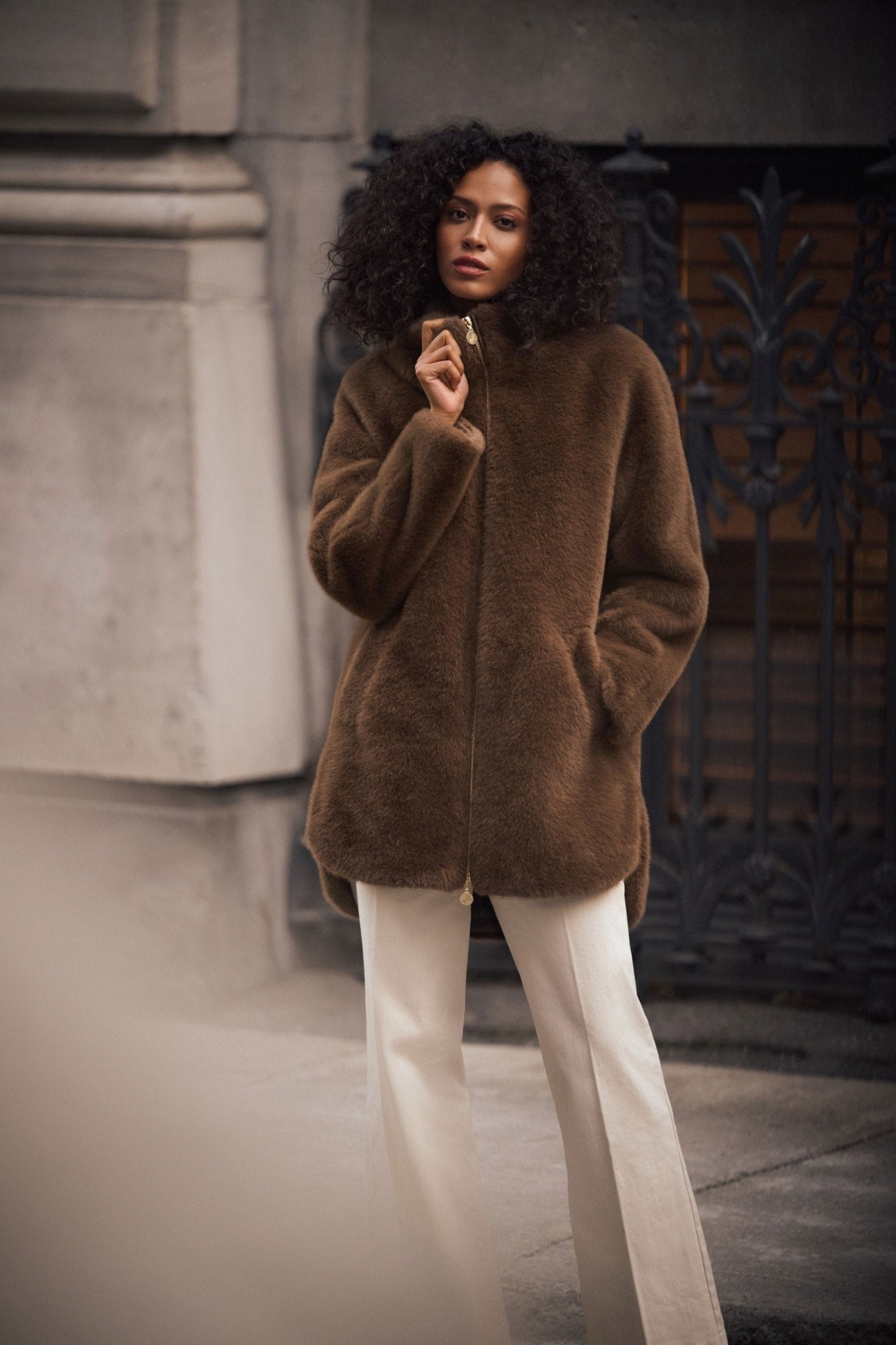 Faux Fur Hooded CoatPosh Boutique