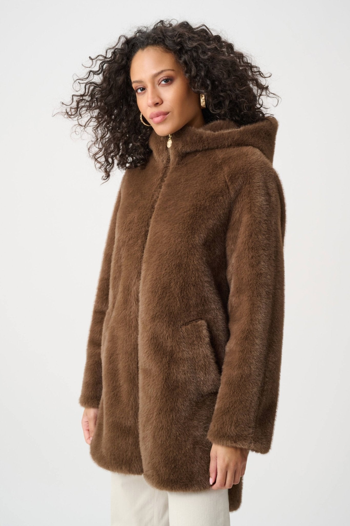Faux Fur Hooded CoatPosh Boutique