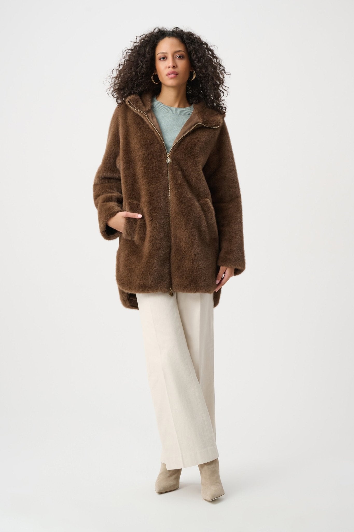 Faux Fur Hooded CoatPosh Boutique