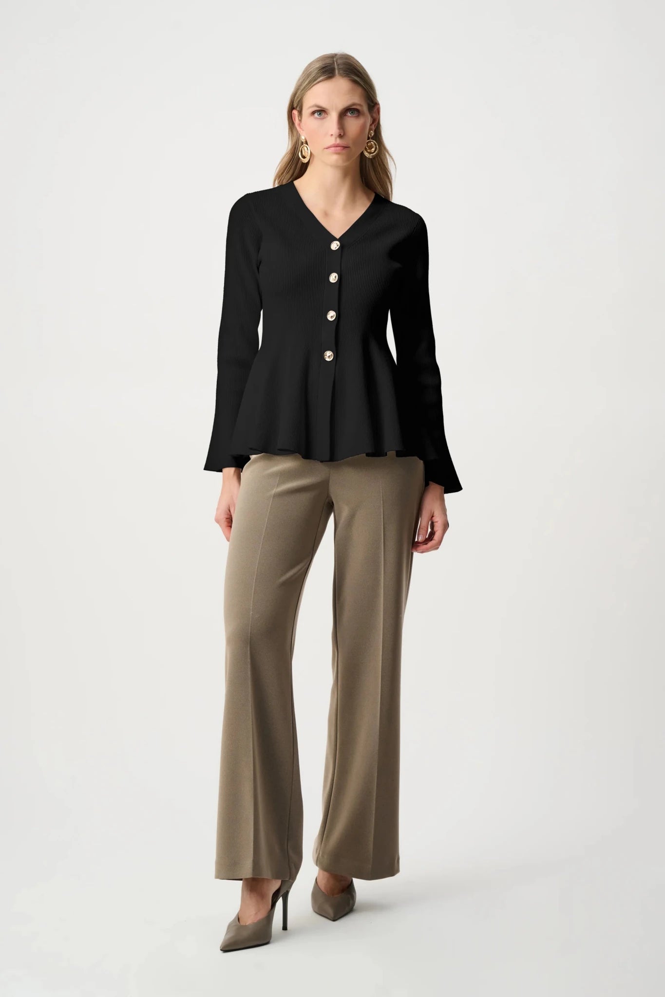 Fit and Flare Peplum CardiganSweatersPosh Boutique