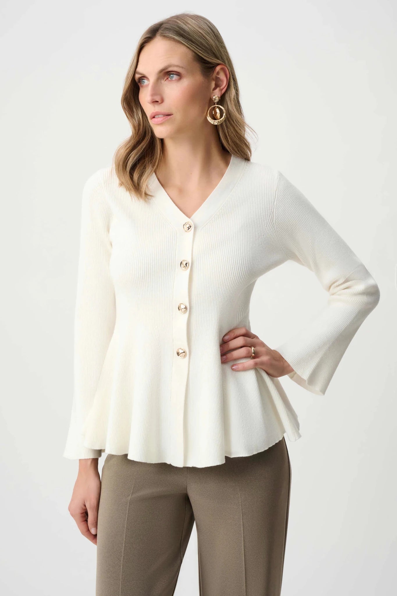 Fit and Flare Peplum CardiganSweatersPosh Boutique