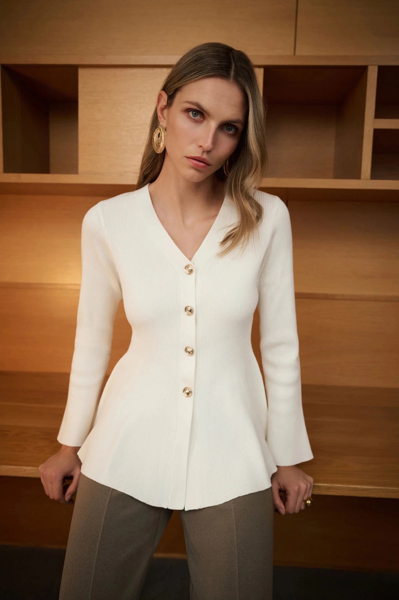 Fit and Flare Peplum CardiganSweatersPosh Boutique