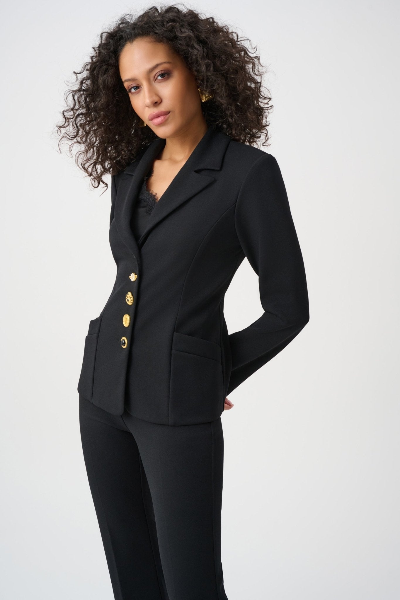 Fitted Blazer With Statement ButtonsPosh Boutique