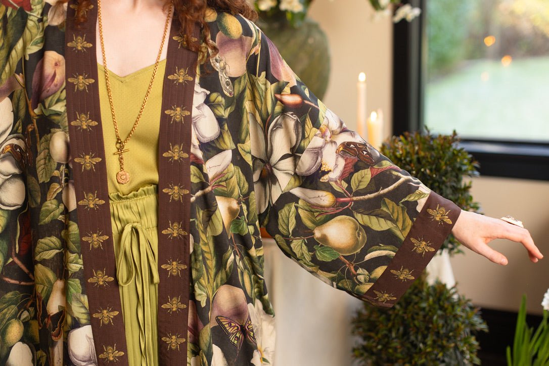 Fleur De Lune Long KimonoJacketsPosh Boutique