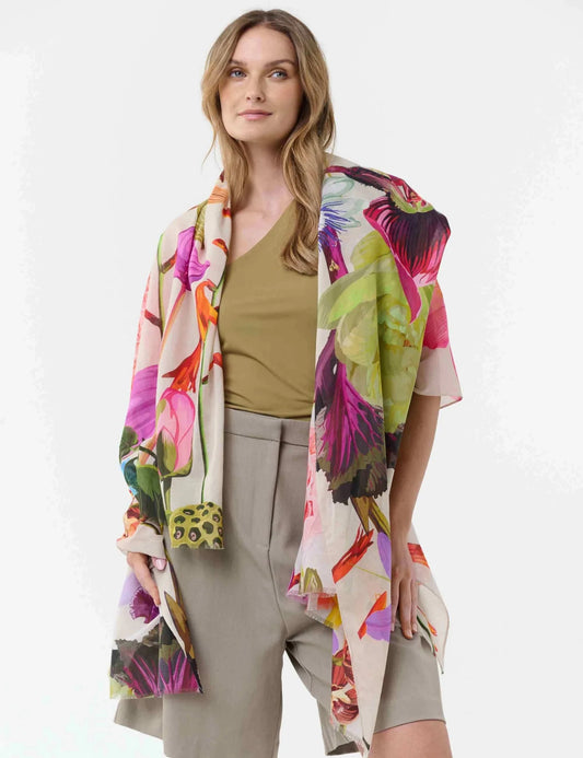 Floral Cotton StoleScarvesPosh Boutique